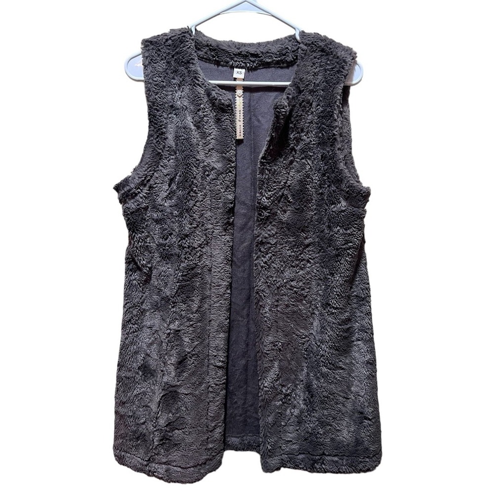 Uncle Frank Sz XS Faux Fur Chocolate Brown Vest Soft Longline Polyester